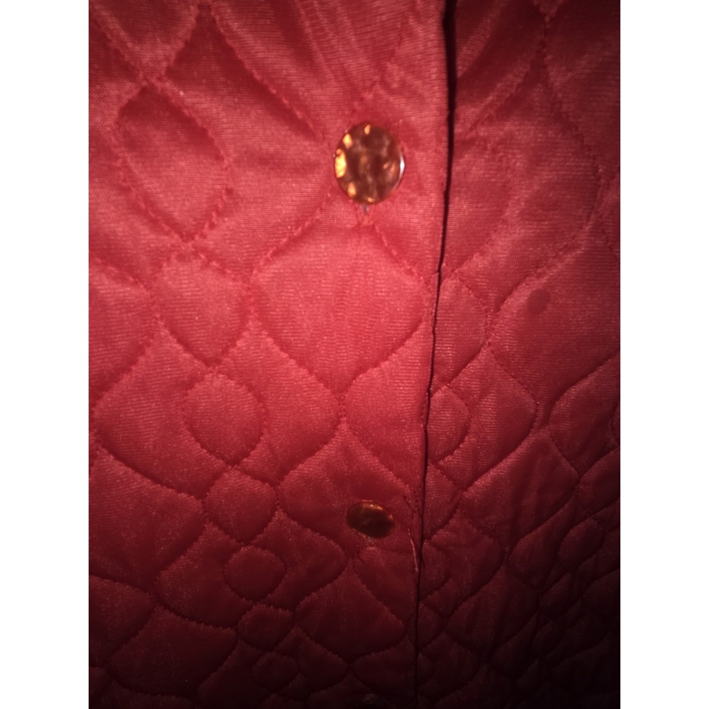 Red Womens Size Medium Lingerie Quilted Bed Coat Machine Washable - Picture 6 of 6